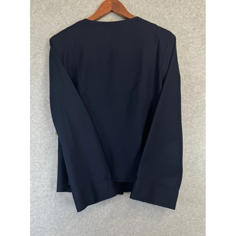 Nanette Lepore‎ Navy Stretch Blazer 12 NWOT Floral Crystal Button Career - Picture 3 of 16